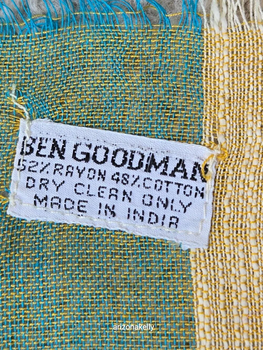Ben Goodman Scarf Colorful Plaid Square Scarf